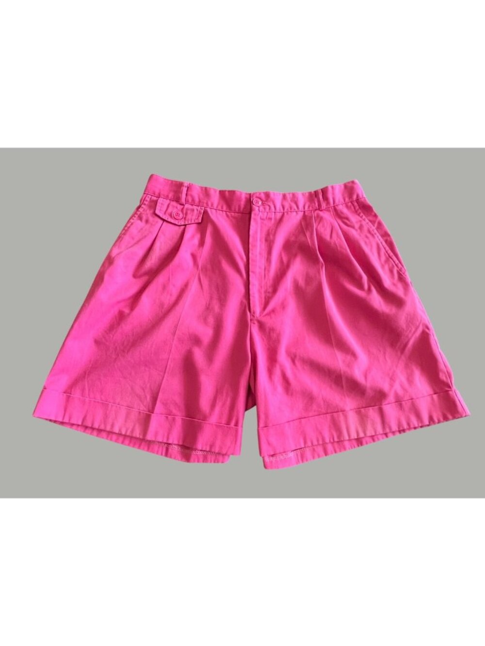 Favorites Womens Pink Pleated High-Waist Shorts Size 14 Cotton Blend Made In Sin